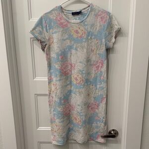 Ralph Lauren Light Blue Floral Tee Dress